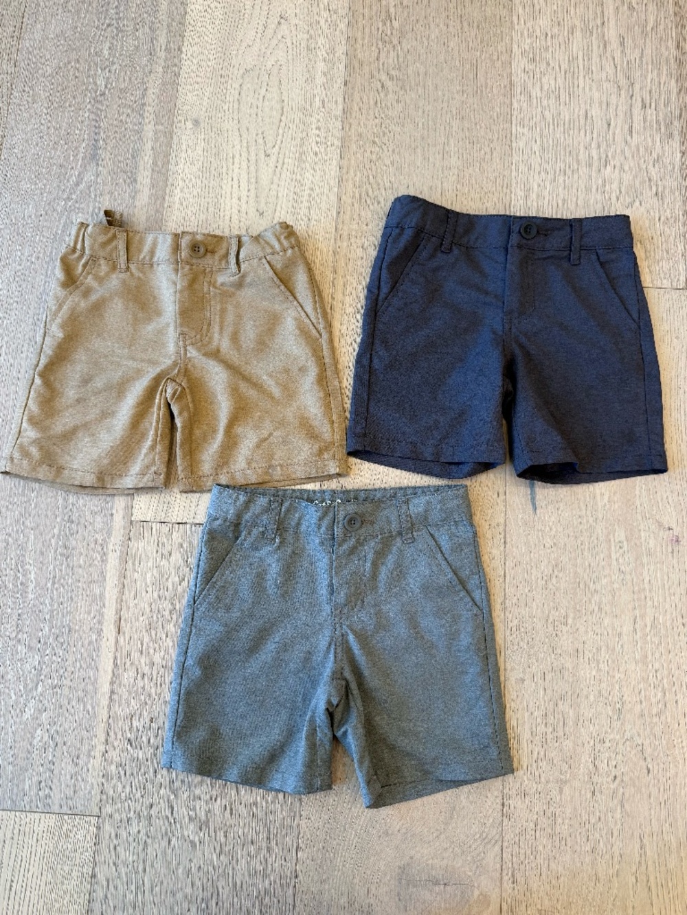 Cat & Jack Boys Chino Shorts Bundle | Khaki, Heather Gray & Dark Gray | Size 4T